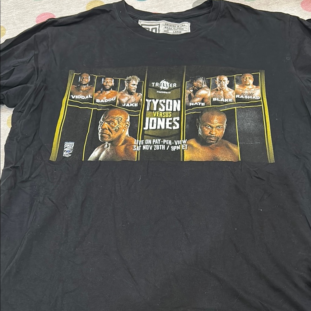 Black Tyson vs Jones Graphic T-Shirt